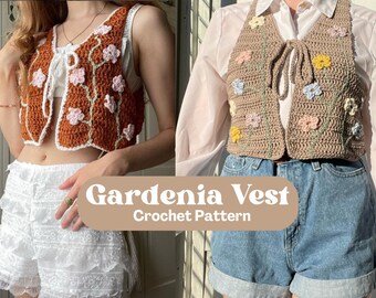 Crochet Gardenia Vest PDF Pattern