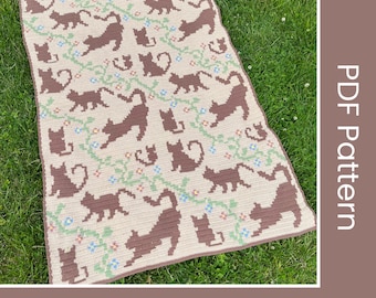 Crochet Cat Nap Blanket PDF Pattern