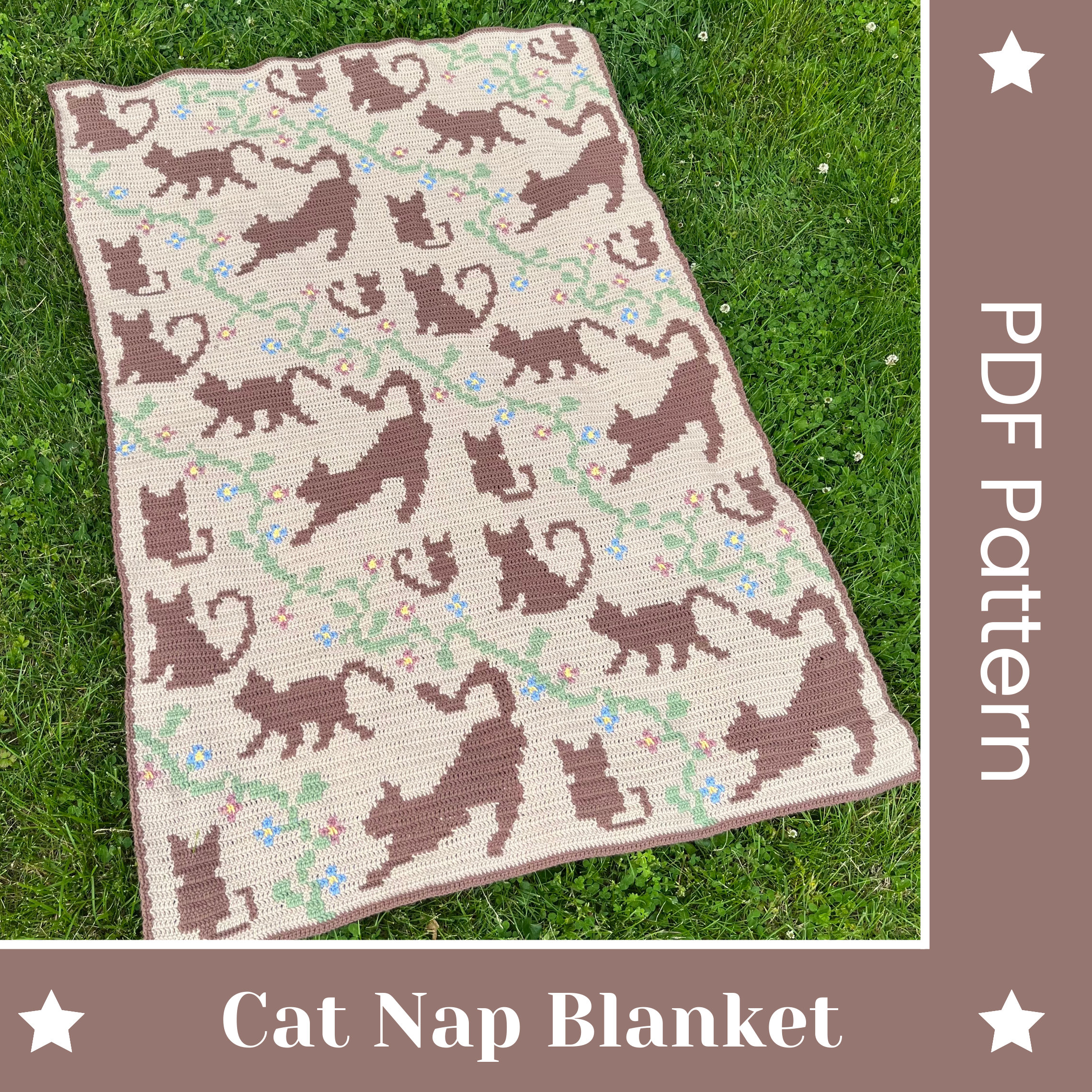 Crochet Cat Nap Blanket PDF Pattern