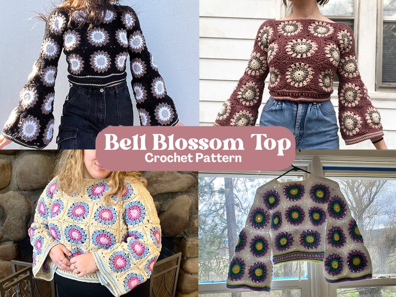 Crochet Bell Blossom Top PDF Pattern image 1