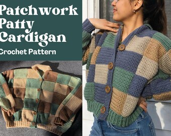 Modello PDF per cardigan Patty patchwork all'uncinetto