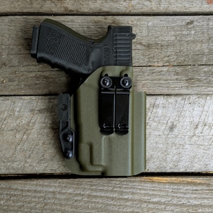 Kydex IWB holster for Springfield Hellcat/Hellcat Pro with light TLR-7/A/X inside the waistband holster, custom holster, multiple colors