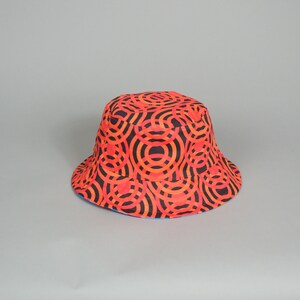 Fire Disco Bucket Hat reversible 90s style patterned hat colorful print image 6