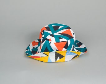 Tri Nacho Bucket Hat - reversible -90s style patterned hat - colorful print