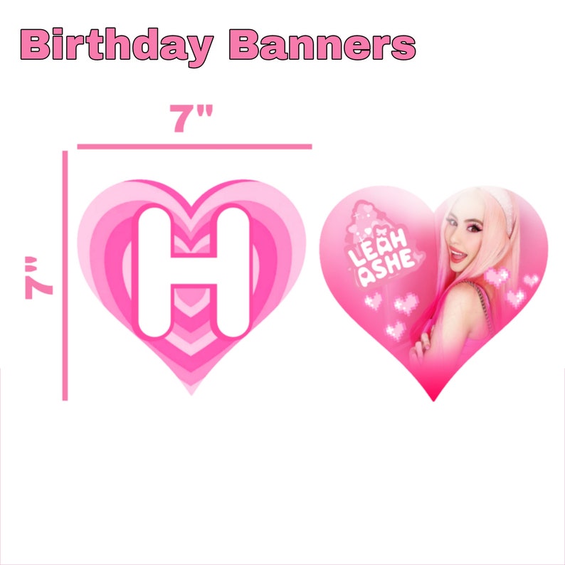 Leah Ashe Birthday Party Banner Decoration, Printable Birthday Banner