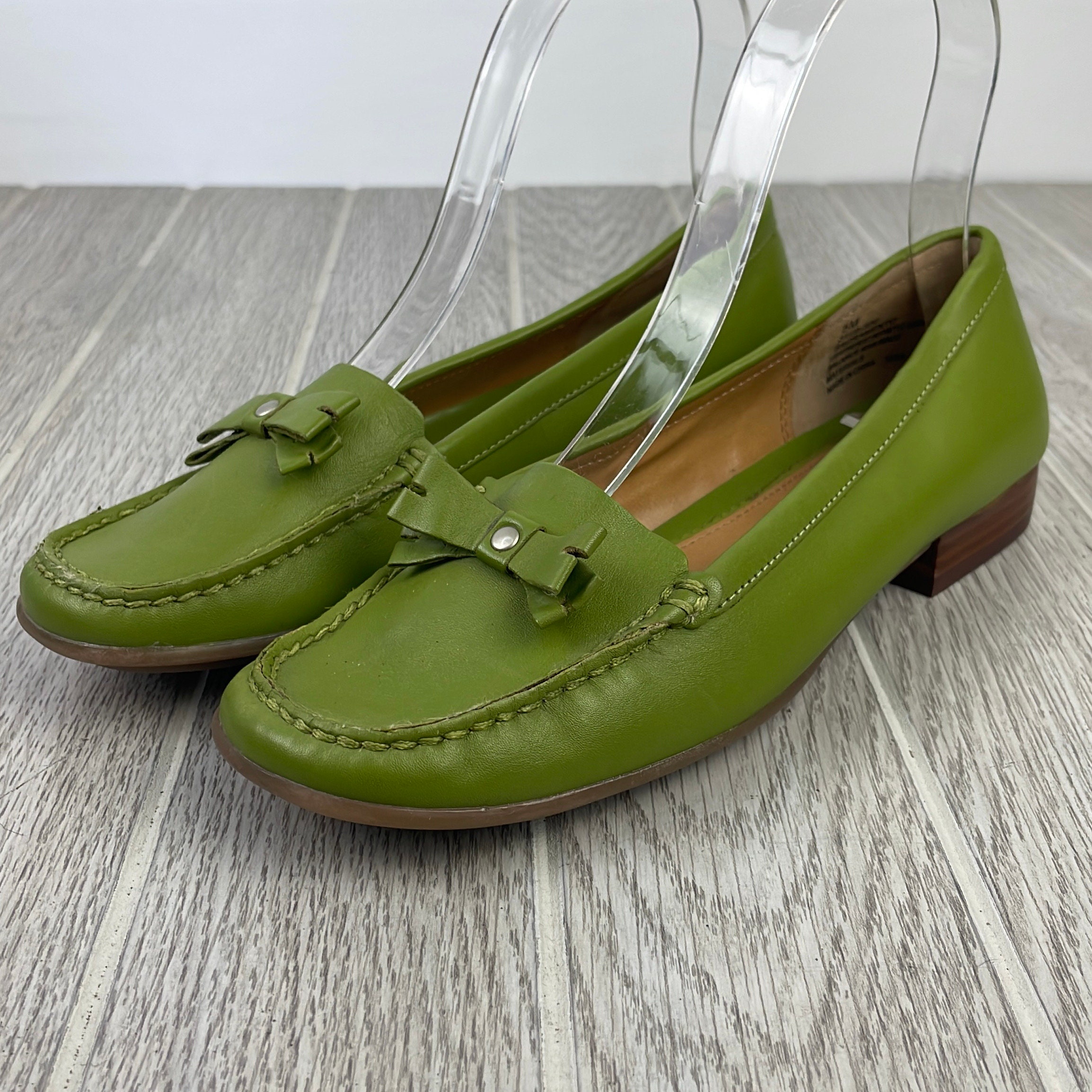 Lime green shop loafers