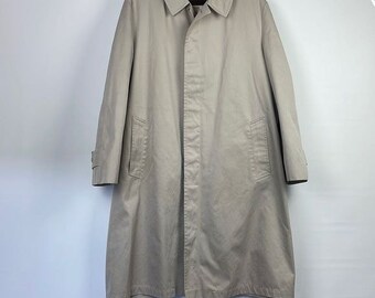 Vintage London Towne Men's Khaki Long Sleeve All-Weather Trench Coat Size 44