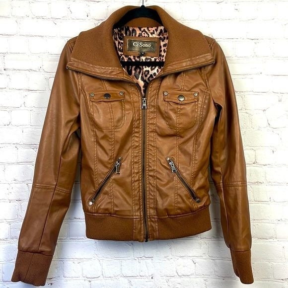 Ci Sono Faux Leather Puffer Jacket - Women's Coats/Jackets in