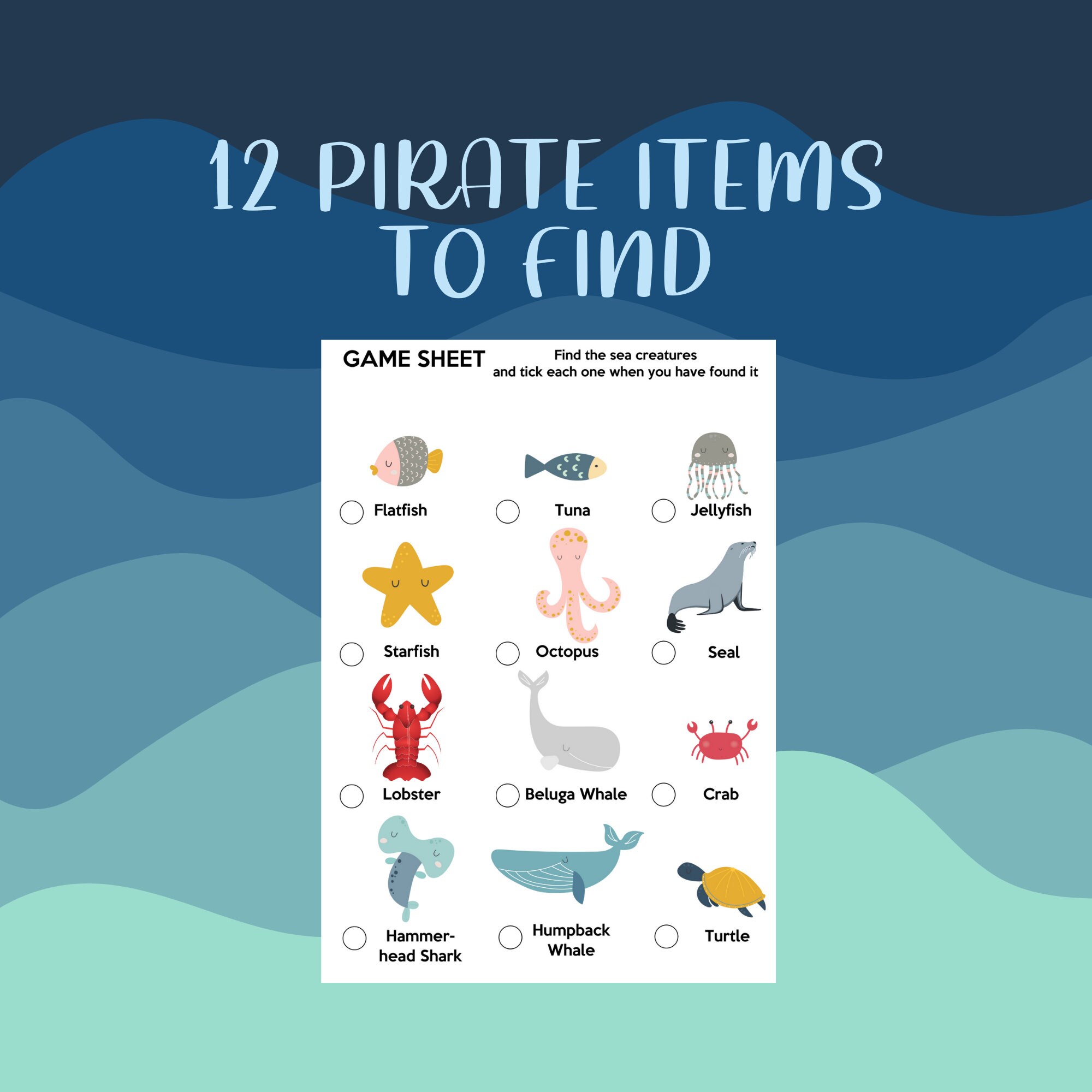 Printable Under the Sea Creatures Scavenger Hunt for Kids | Etsy