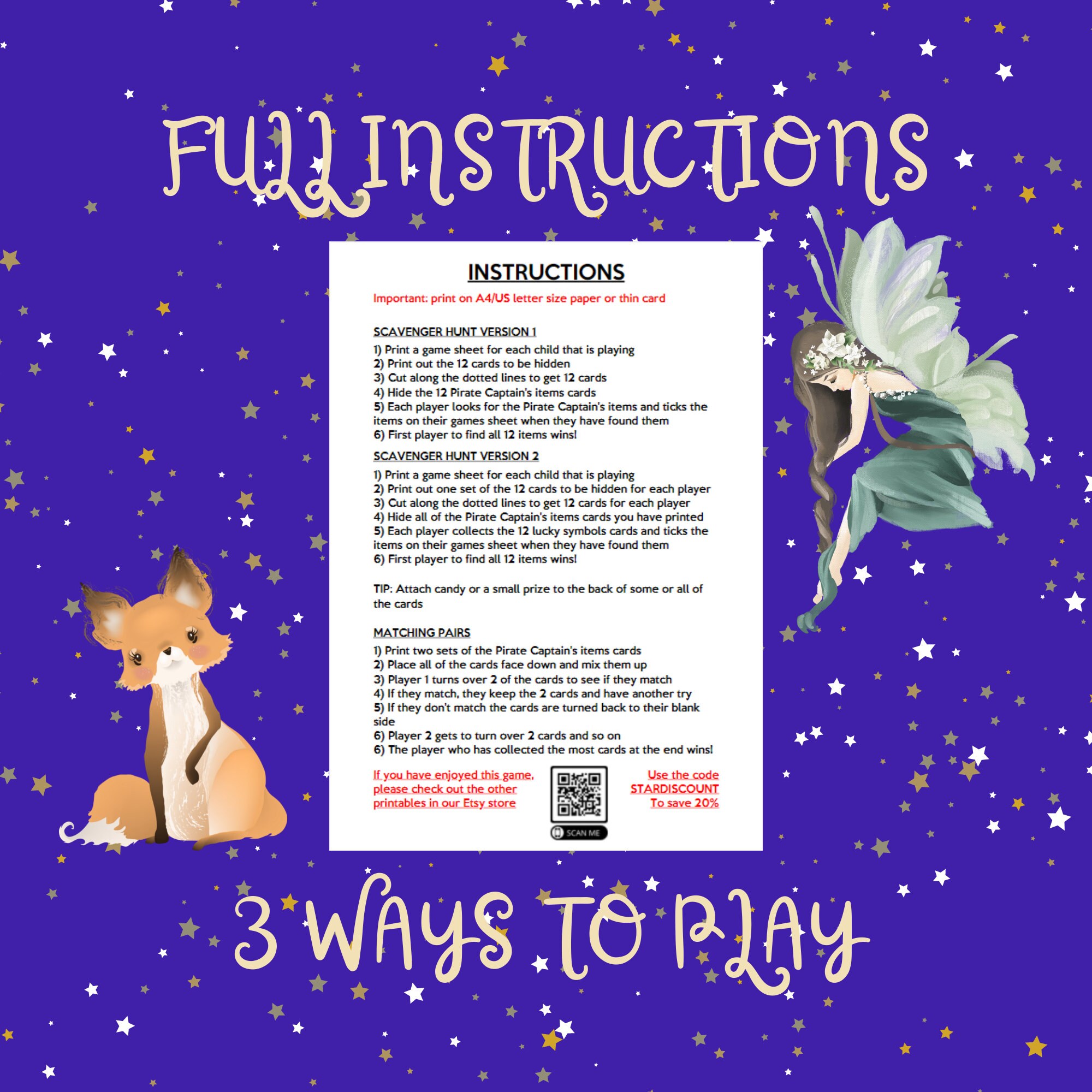 Printable Magical Fairy Scavenger Hunt for Young Girls Boys Kids Print ...