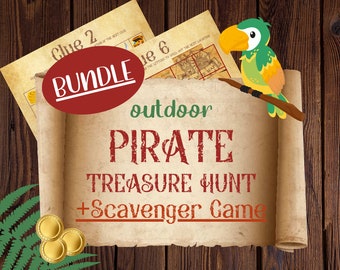 Outdoor Pirate Treasure Hunt Clues For Kids Printable Puzzle Activity Garden Backyard Birthday Party Children 8-12 Summer Scavenger Game