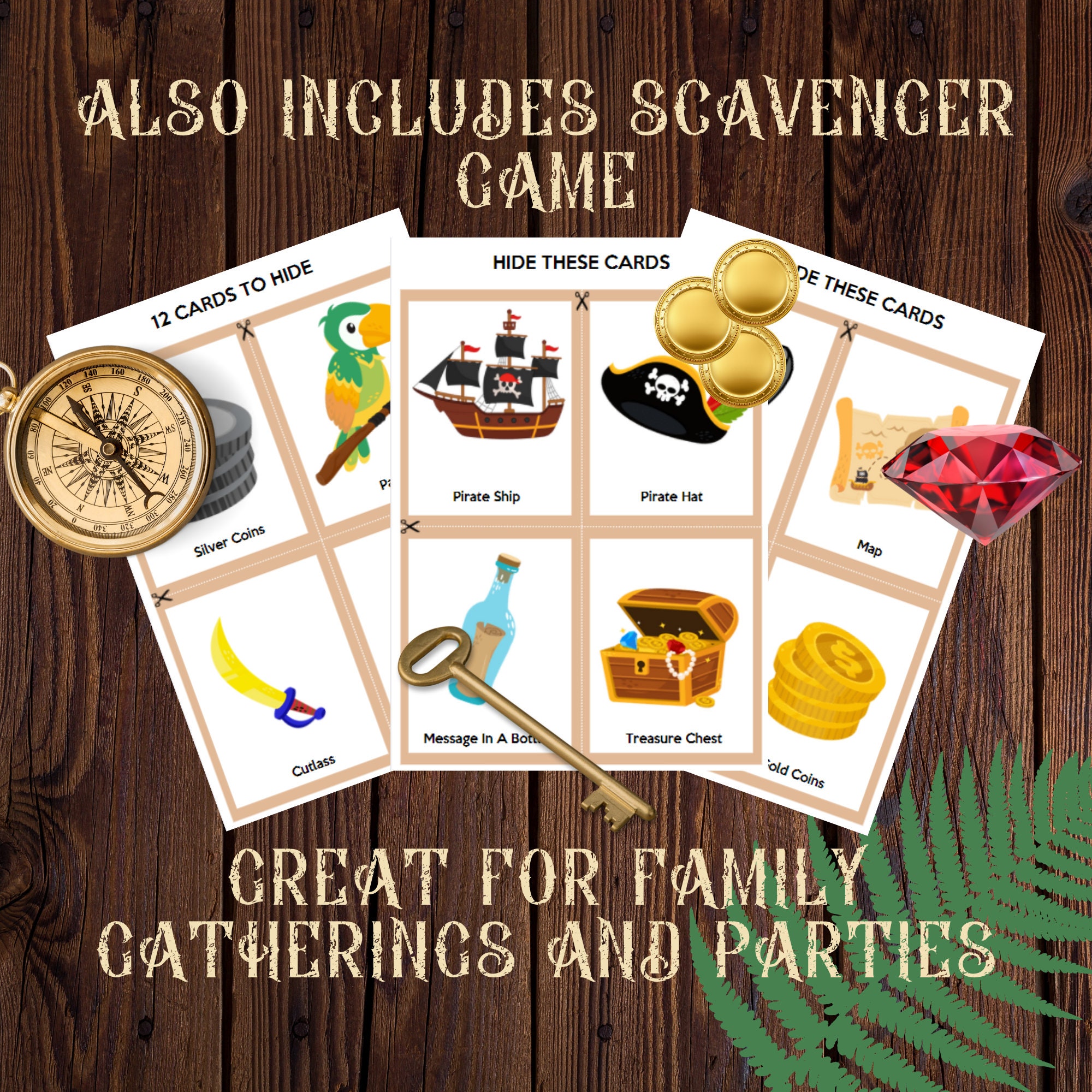 Outdoor Pirate Treasure Hunt Clues for Kids Printable Puzzle Activity ...
