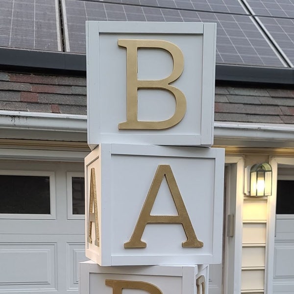 Baby Block baby shower decorations, baby shower decor, baby blocks, wooden (MDF wood) letter blocks.