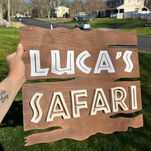 Birthday safari sign, safari birthday, personalized safari birthday sign.