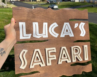 Birthday safari sign, safari birthday, personalized safari birthday sign.
