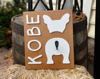 Personalized leash holder, dog leash holder, pet gift, dog gift, wood dog leash holder, custom wood leash holder, dog butt leash holder.