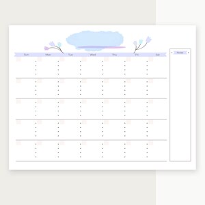 Printable PDF Undated Monthly Planner A5, Half-letter, A4, Letter Size ...
