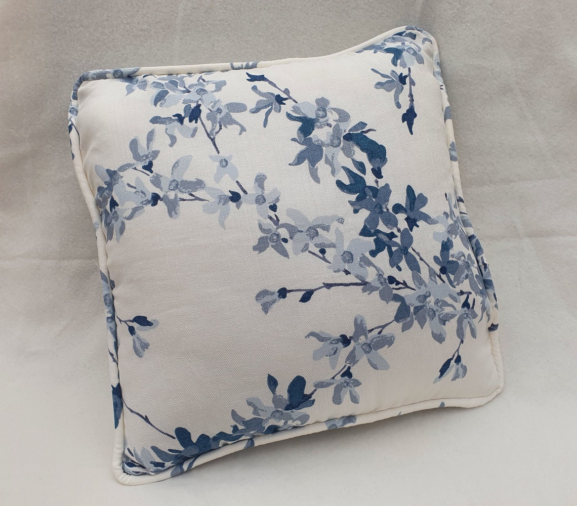 Blue and White Square Cushion Cover Etsy