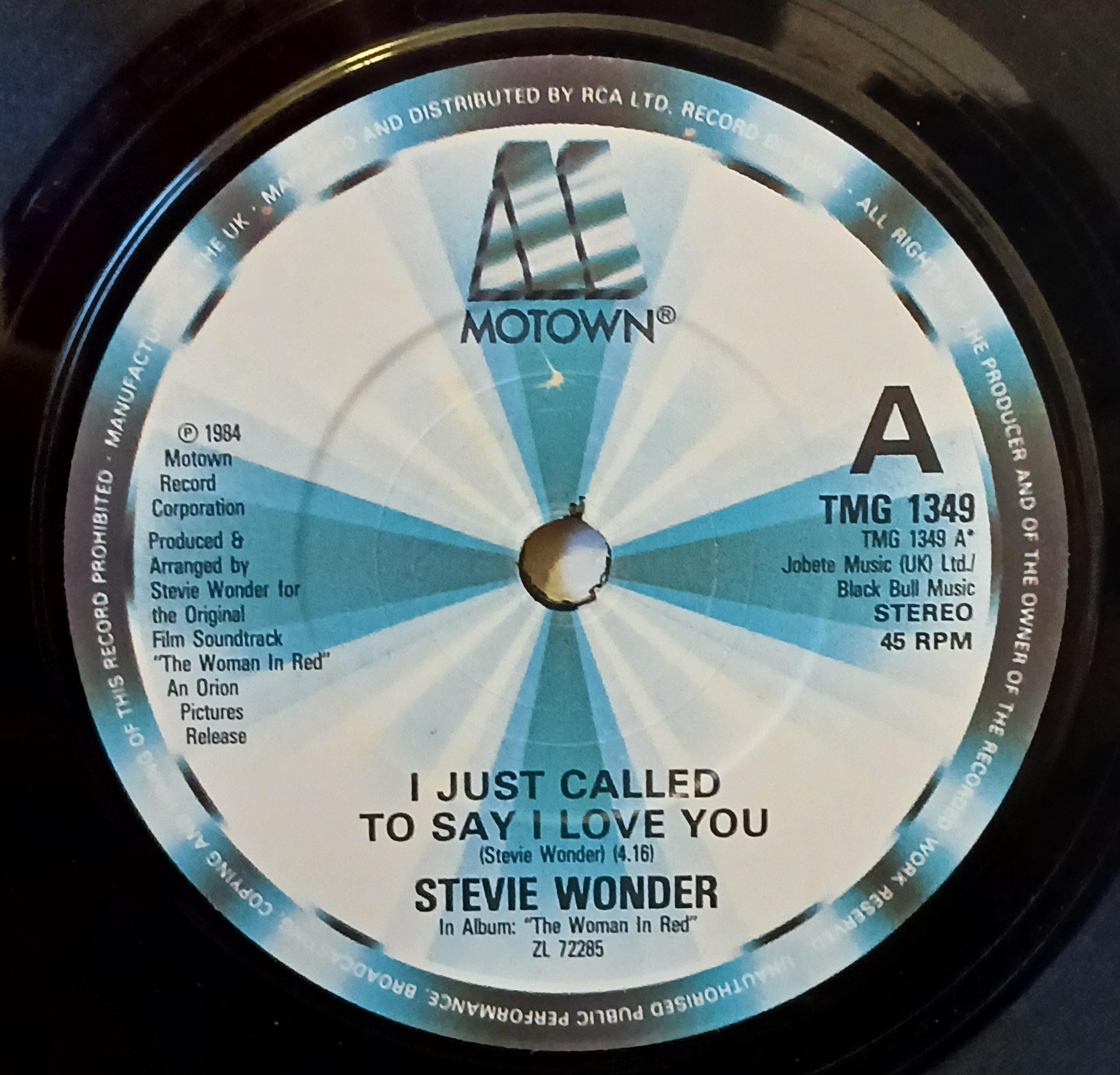 Stevie Wonder : Overjoyed / Overjoyed Instrumental/ I Just Called