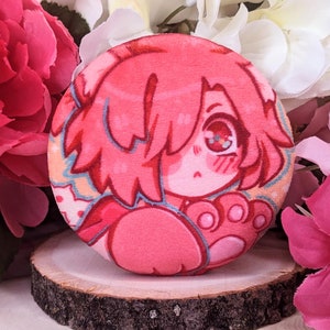 Bakeneko Mitsuba 3 Inch. Padded Minky Button