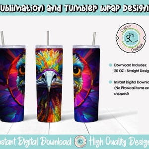 Glasstrutsglas, PNG, tumblerdesigner, sublimeringsdesigner, nedladdningar - Slim 20oz Wrap - PNG