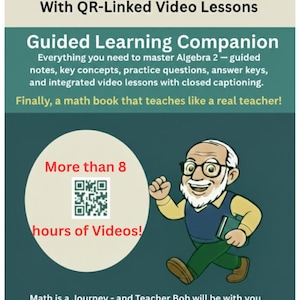 Cahier d'exercices d'algèbre 2 avec leçons vidéo, programme complet, notes guidées, exercices pratiques et corrigés