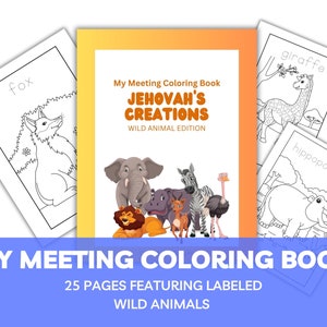 JW Coloring Book for Kids Printable | JW Meeting Workbook, Activities, word tracing, gift for witness kids colouring sheet
