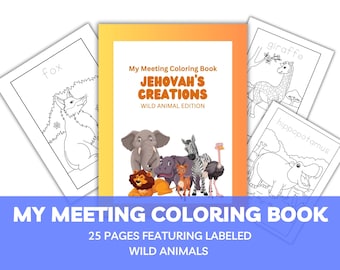 JW Coloring Book for Kids Printable | JW Meeting Workbook, Activities, word tracing, gift for witness kids colouring sheet
