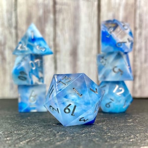 7 Piece SharpEdge Resin Dice Set- &quot;Celestial Daydream&quot; | Handmade DnD Dice | Dungeons and Dragons Dice | Role Playing Dice Gift | TTRPG Dice