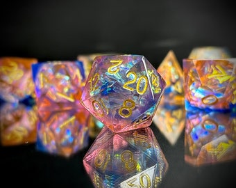 SharpEdge Resin Dice Set- "Pastel Dreams" | Handmade DnD Dice | Dungeons and Dragons Dice | Role Playing Dice Gift | TTRPG Dice