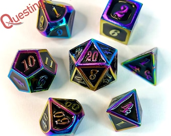 7 Piece Metal Dice Set- "Nocturnal Nebula" | SharpEdge DnD Dice | Dungeons and Dragons Dice | Role Playing Dice Gift | Polyhedral Dice Set
