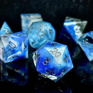 SharpEdge Resin Dice Set- &quot;Celestial Daydream&quot; | Handmade DnD Dice | Dungeons and Dragons Dice | Role Playing Dice Gift | TTRPG Dice