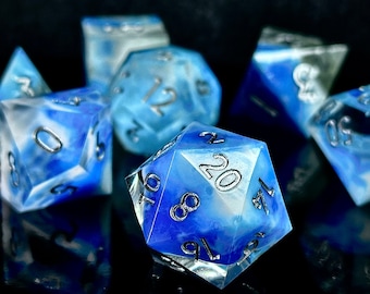 SharpEdge Resin Dice Set- "Celestial Daydream" | Handmade DnD Dice | Dungeons and Dragons Dice | Role Playing Dice Gift | TTRPG Dice