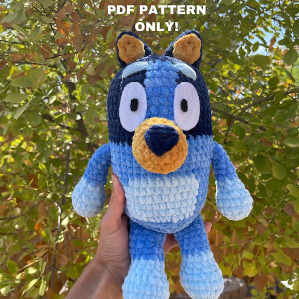 Blue heeler crochet pattern, dog crochet pattern, pattern, crochet, red heeler crochet pattern, amigurumi pattern