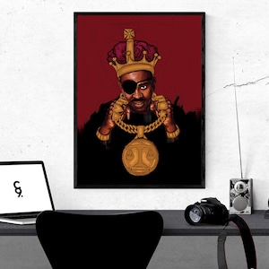 Framed, Slick Rick Bling King, Signed Artist C9.  Print Size&#39;s A3 to A0, (Silk Paper 200grams, 1st class free shipping UK)