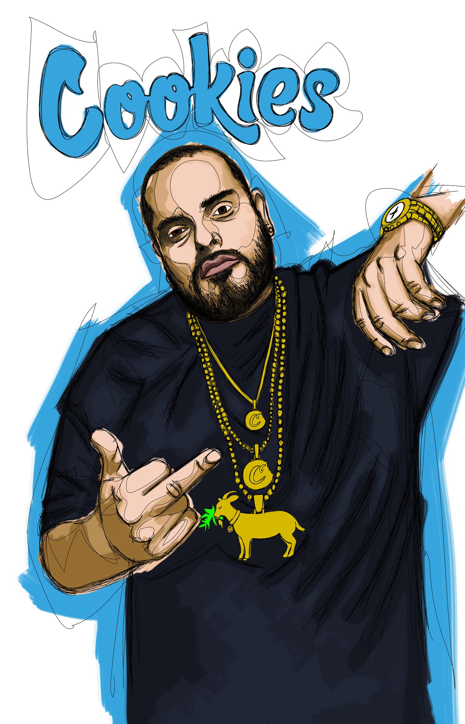 Berner Cookies Weed Man Print Size's A3 to A0 Silk Etsy