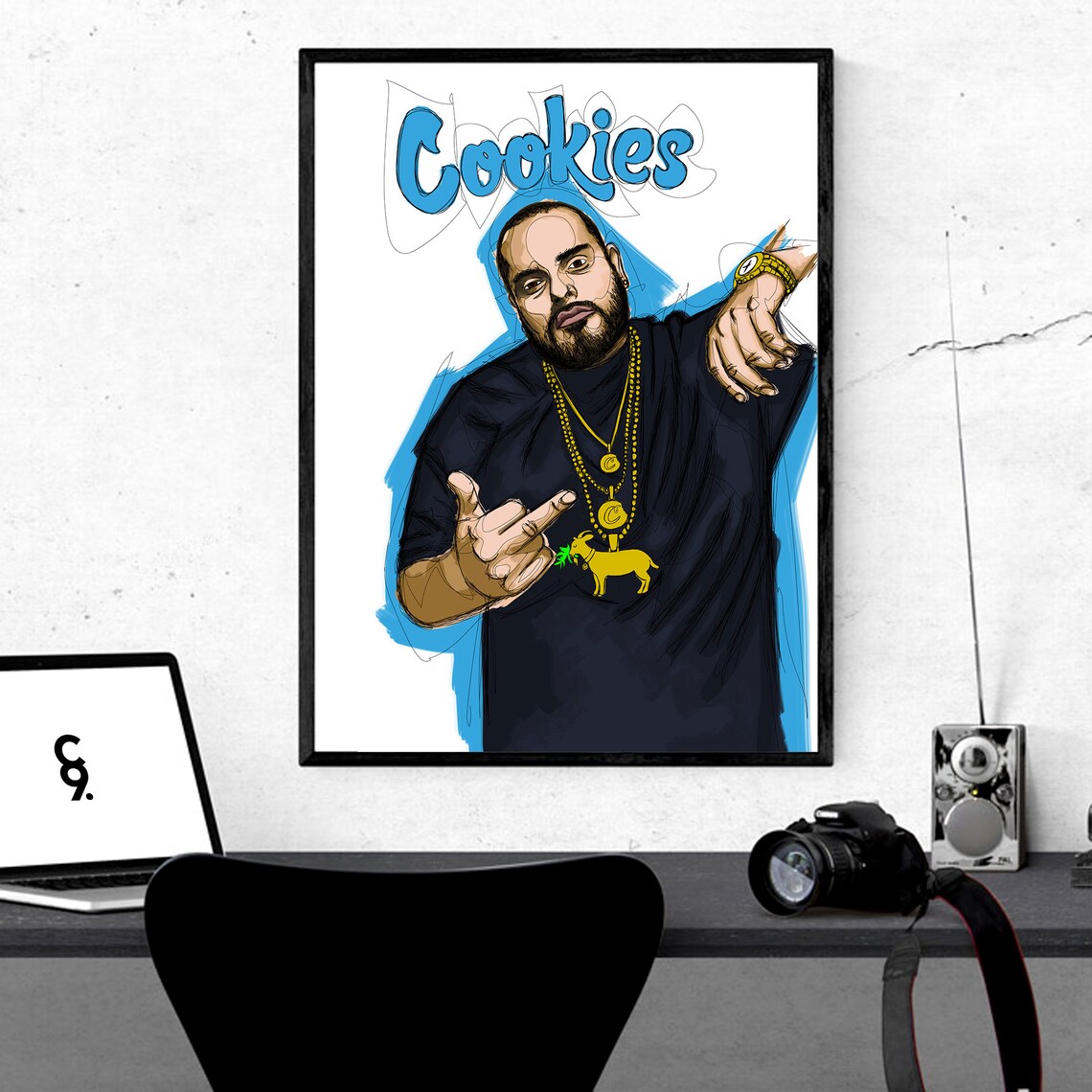 Berner Cookies Weed Man Print Size's A3 to A0 Silk Etsy