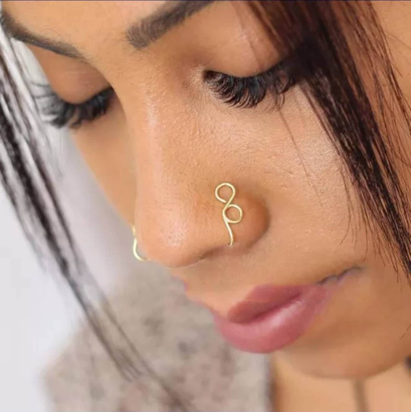 10 piece nose cuff set Trendy Nose Cuff Faux Piercing Etsy