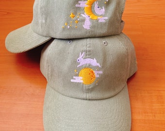 Moon Bunny Corduroy Hat