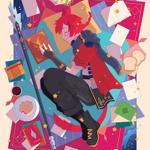 FFXIV Goodnite G&#39;raha Artwork Print