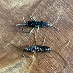 Pat&#39;s Rubber Leg Stonefly - Black - Black & Brown by Below Average Outdoorsmen