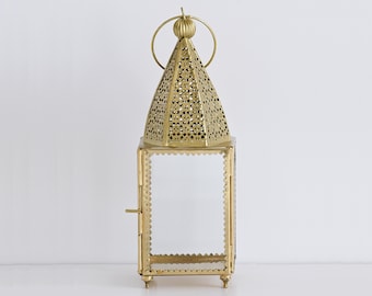 ORIENTAL LANTERN RAZMI, Moroccan Style Lampe, Candle Holder, Bohemian Decor, Boho Style Housewarming Gift, Gold colour