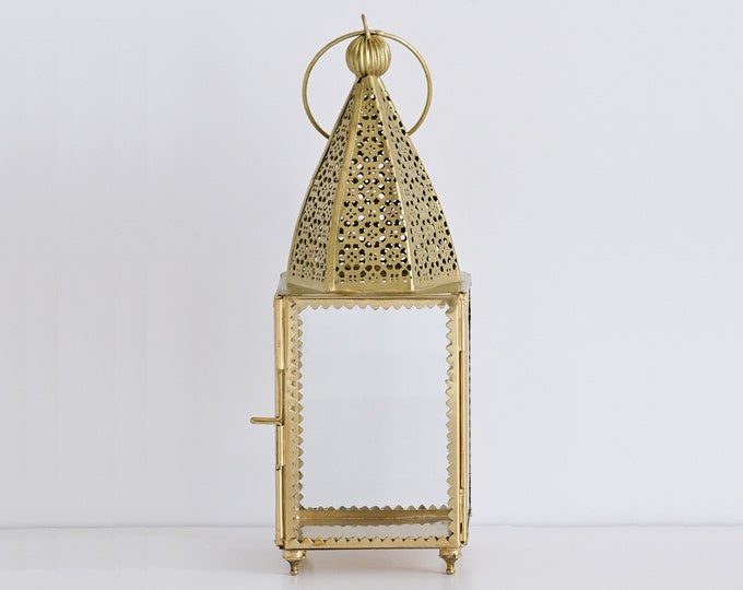 Featured listing image: ORIENTAL LANTERN RAZMI, Moroccan Style Lampe, Candle Holder, Bohemian Decor, Boho Style Housewarming Gift, Gold colour