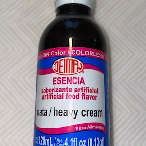 Esencia Saborizante Artificial/Aroma Artificial para Alimentos. Sabor Nata/ Sabor Crema Pesada. 120 ml/4,1 onzas líquidas