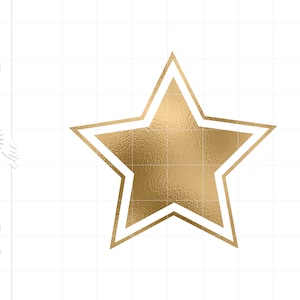Gold Star Png Svg Downloads | Gold Foil Star Cricut Cut Files Download | Gold Star Clip Art SC625GF