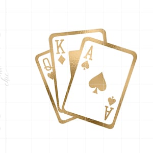 Gold Playing Cards Png Svg Downloads | Gold Foil Casino Art Cricut Cut Files Download | Gold Poker Clip Art SC561GF