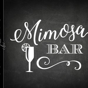 Mimosa Bar PNG Download / Lavagna White Mimosa Bar Art Design / Cricut Silhouette Mimosa Bar Cut Files Download istantaneo SC40W