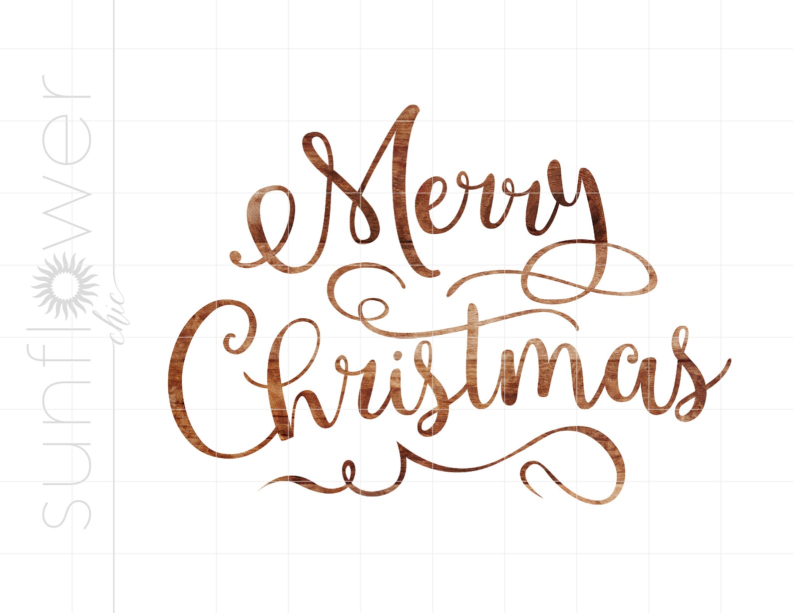 Rustic Merry Christmas Script Print and Cut PNG Download Rustic Wood