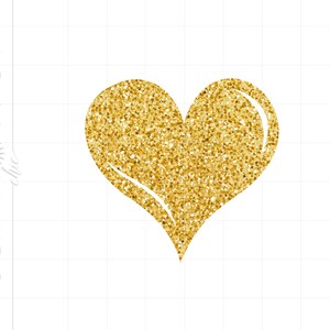Gold Glitter Heart PNG Print and Cut Download | Gold Sparkle Heart Clipart Illustration | Heart Cricut SVG Cut Files Download SC553GG