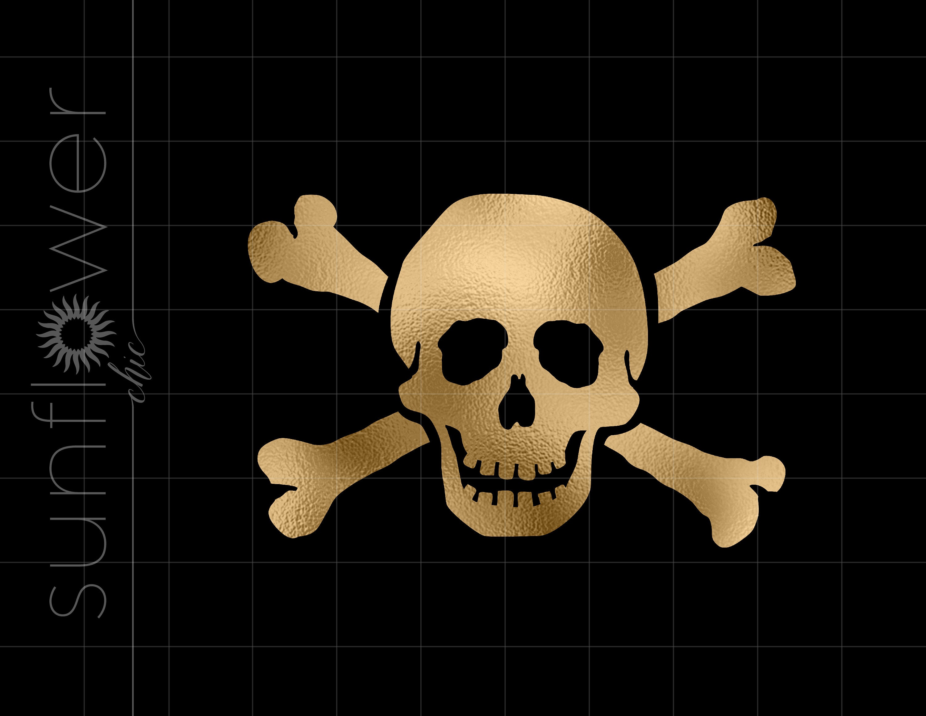 Pirate Skull and Crossbones Png Svg Downloads Gold Foil Pirate